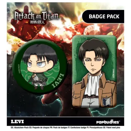 Attack on Titan Odznaky Balenie 2 kusov Levi produktová fotografia