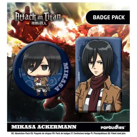 Attack on Titan odznaky 2-balenie Mikasa Ackermann produktová fotografia