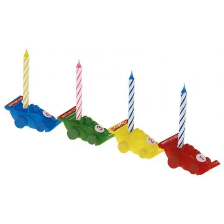 Cars Farebné narodeninové sviečky Happy Birthday sada 4 ks produktová fotografia