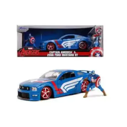 Avengers Diecast Model 1/24 2006 Ford Mustang GT Captain America – Kovový model produktová fotografia