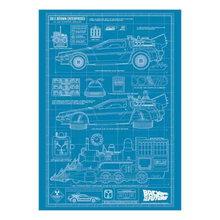 Back To The Future Umelecký výtlačok Time Machine Blueprint Limited Edition 42 x 30 cm produktová fotografia