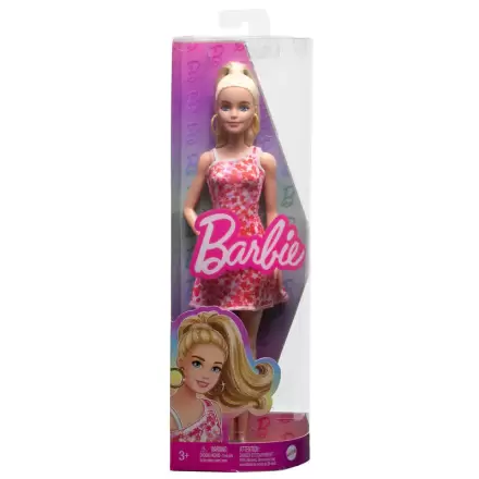 Barbie Fashionista bábika ružové šaty s kvetmi produktová fotografia