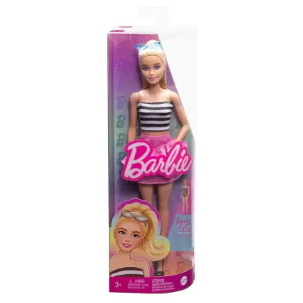 Barbie Fashionista bábika Top Striped Pink Skirt produktová fotografia