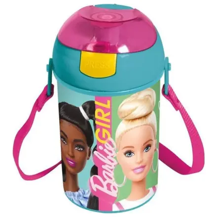 Barbie Happy Thoughts plastová fľaša so slamkou s háčikom 450 ml produktová fotografia