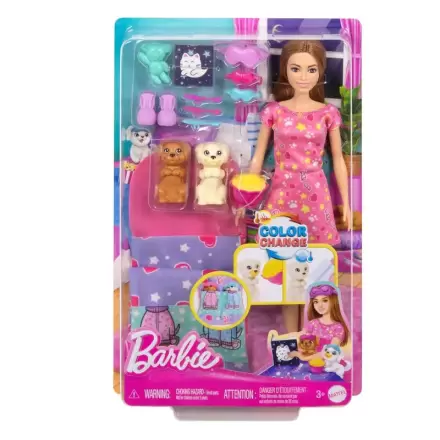Barbie bábika Pyžamová párty so šteniatkom produktová fotografia