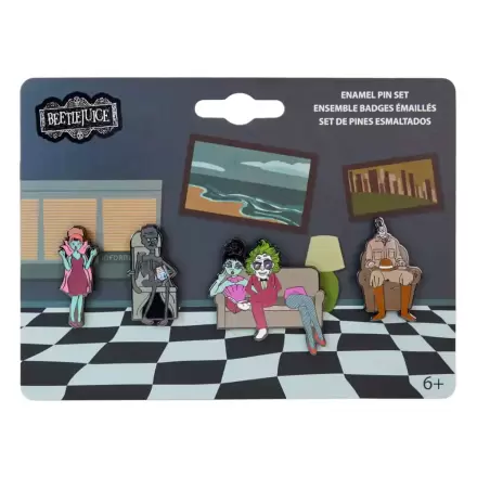 Beetlejuice by Loungefly Enamel Odznaky 4-Set Waiting Room 3 cm produktová fotografia