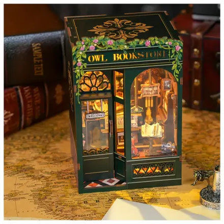 BOOK NOOK KIT DIY Owl Bookstore 139 kusov + LED svetlo stavebnica produktová fotografia