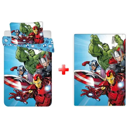 Avengers Svetlomodrá súprava obliečok na paplón a fleecovej deky pre deti predškolského veku produktová fotografia