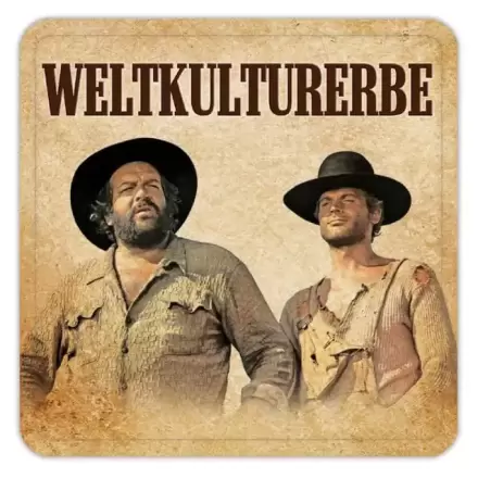 Bud Spencer & Terence Hill Plechové tácky Weltkulturerbe 10 x 10 cm produktová fotografia