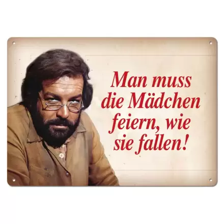 Bud Spencer Plechová Ceduľa Mädchen feiern, wie sie fallen 10 x 15 cm produktová fotografia