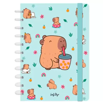 Capibara Bubble Tea A4 zápisník produktová fotografia