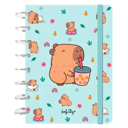 Capibara Bubble Tea A5 zápisník produktová fotografia