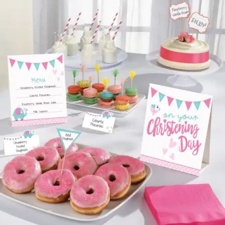 Dekoračný set na stôl na krst 12 ks produktová fotografia