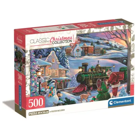 Vianočný vlak 500-dielne kompaktné puzzle produktová fotografia