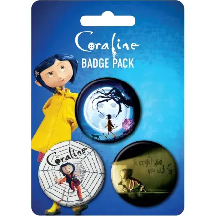 Coraline Veľké pripínacie odznaky 3-balenie Key Art produktová fotografia