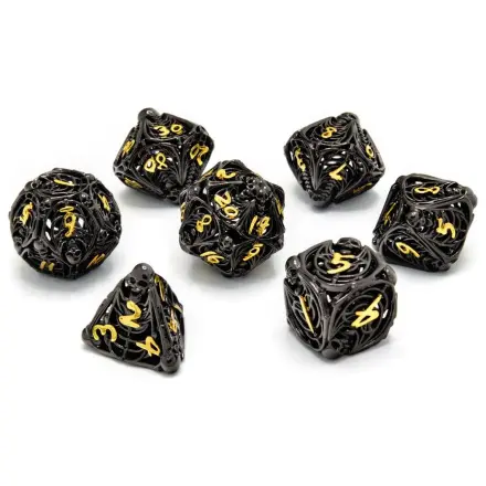 CritStones Hollow Metal Dice Set Soulreaper Gold produktová fotografia