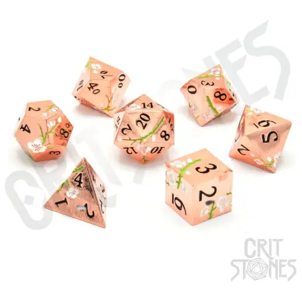CritStones Metal Dice Set Ružový kvet produktová fotografia
