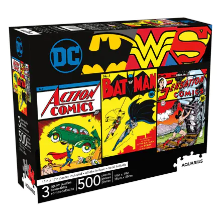 DC Comics Puzzle skladačka Batman, Superman, Wonder Woman 3-Pack (500 dielikov) produktová fotografia