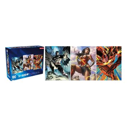 DC Comics Puzzle Batman, The Flash, Wonder Woman 3-Pack (500 dielikov) produktová fotografia
