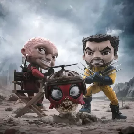Deadpool & Wolverine Mini Co. PVC figúrka Deadpool and Wolverine set Unmasked 14 cm produktová fotografia