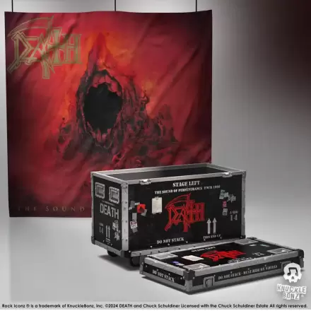 Death Rock Ikonz On Tour cestovný kufor socha + Stage Backdrop Set The Sound of Perseverance Tour 1998 produktová fotografia