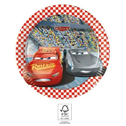 Disney Cars 3, Cars papierový tanier 8-kusový 19.5 cm FSC produktová fotografia