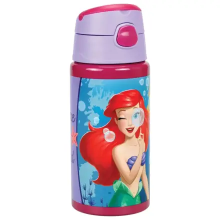 Disney Princess Ariel Fairytale Hliníková fľaša na vodu so slamkou a háčikom 500 ml produktová fotografia