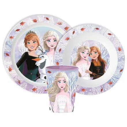Disney Frozen Jesenné Lístie jedálenská súprava, Micro Plastic Set, so sklom produktová fotografia
