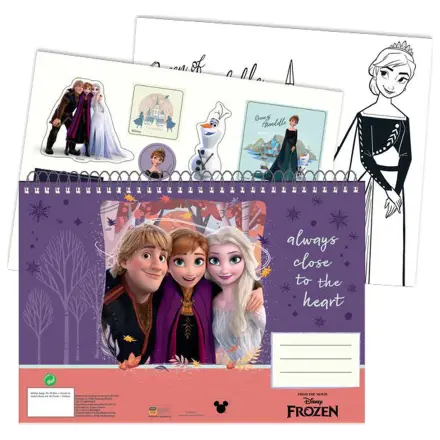 Disney Frozen Srdce A/4 špirálový skicár 40 listov s nálepkami produktová fotografia