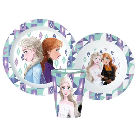 Disney Frozen Ice Magic jedálenský set, micro plastový set, so sklom 260 ml produktová fotografia