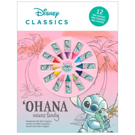 Disney Stitch zápisník + sada 12 pasteliek produktová fotografia
