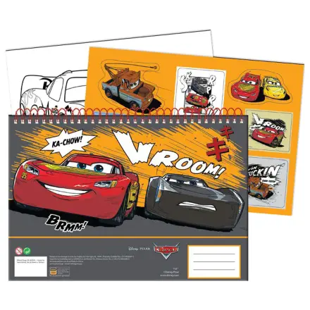 Disney Cars Vroom A/4 špirálový skicár 40 listov s nálepkami produktová fotografia