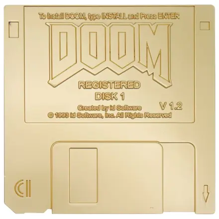 Doom Replika Floppy Disku Pozlátená Limitovaná Edícia produktová fotografia