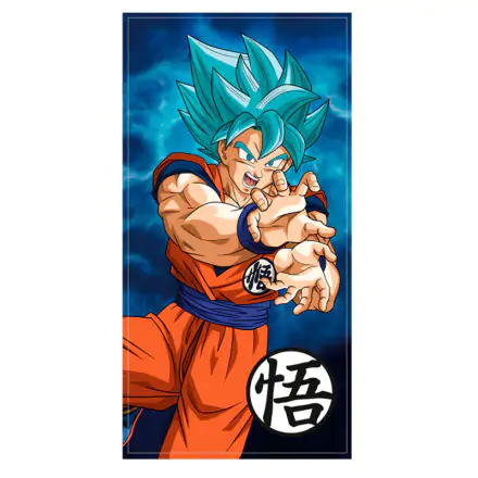 Dragon Ball Super Goku Super Saiyan Blue mikrovláknová plážová osuška produktová fotografia