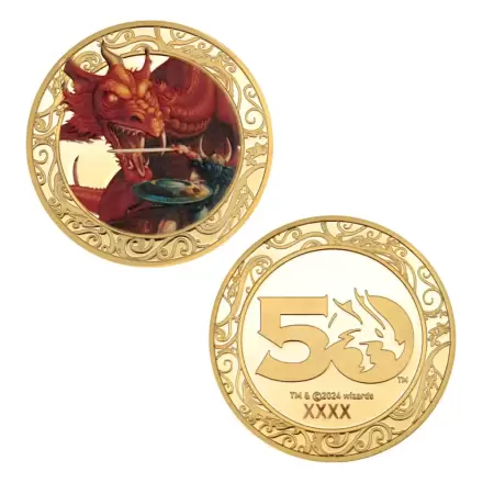 Zberateľská minca Dungeons & Dragons 50th Anniversary with Colour Print 24k Gold Plated Edition 4 cm termékfotója