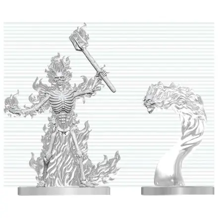 Dungeons & Dragons Nolzur's Marvelous Miniatures Nenamaľovaná miniatúra Ohnivá kostra a Flameskull 14 cm produktová fotografia