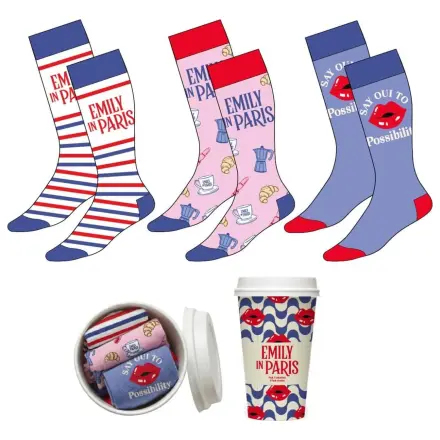 Emily in Paris dospelá sada 3 ponožiek produktová fotografia