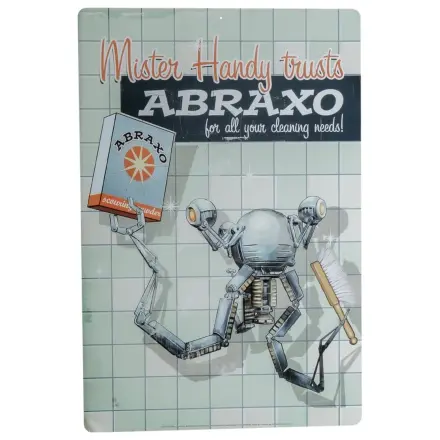 Fallout kovová ceduľa Mr. Handy produktová fotografia