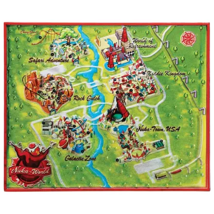 Fallout replika kovová mapa Nuka-World limitovaná edícia 16 x 13 cm produktová fotografia