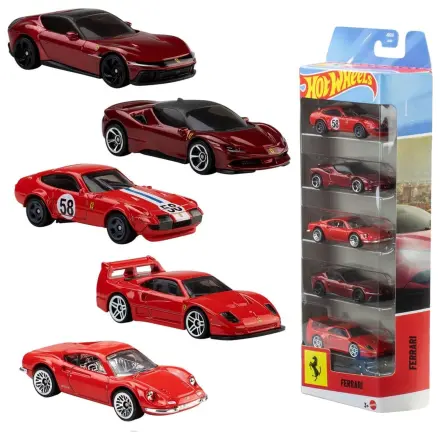 Ferrari Hot Wheels Die-Cast Vozidlo balenie 5 kusov 1/64 produktová fotografia
