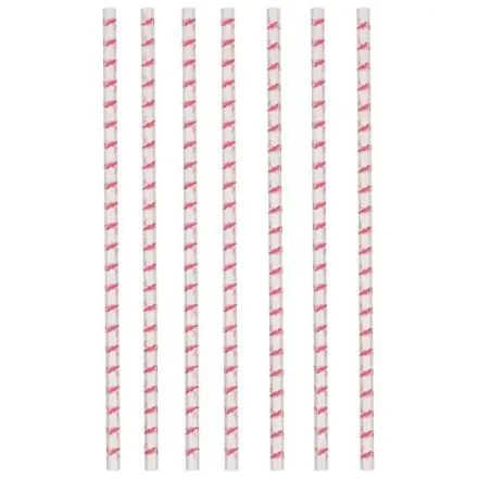 Flamingo papierové slamky, 12-dielna súprava produktová fotografia
