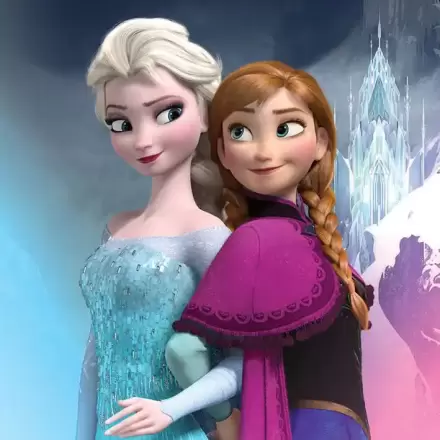 Mrazený zarámovaný Canvas Print Anna & Elsa 30 x 30 cm produktová fotografia