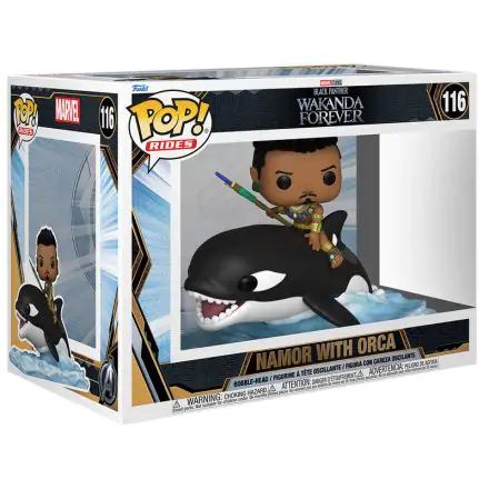 Black Panther: Wakanda Forever POP! Rides Super Deluxe Vinyl Figurka Namor s Orca 15 cm termékfotója