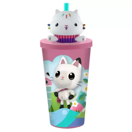 Gabbys Dollhouse 3D pohár s vrchnákom a slamkou 500 ml produktová fotografia