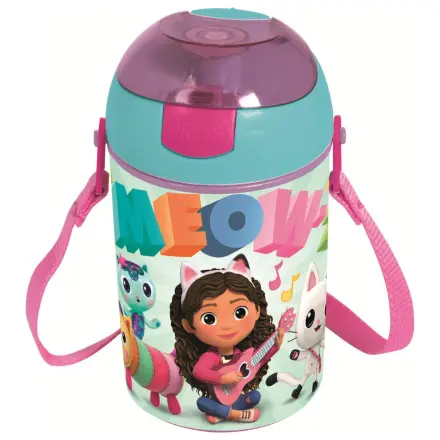 Gabi's Dollhouse Wonderland plastová fľaša so slamkou a vešiakom 450 ml produktová fotografia