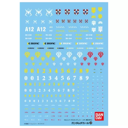 Vodné obtlačky Gundam Decal 28 HGUC Zeon MS 1 balenie príslušenstva pre modelovú stavebnicu produktová fotografia