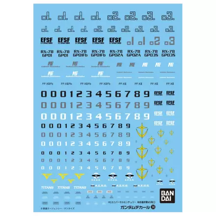 Vodné obtlačky Gundam Decal 30 HGUC Earth Federation 1 balenie príslušenstva pre modelárske súpravy produktová fotografia