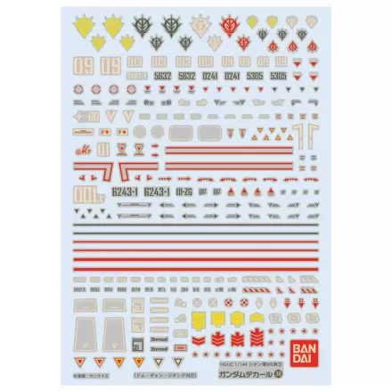 Vodné obtlačky Gundam Decal 38 HGUC Zeon 3 príslušenstvo pre model kit balenie produktová fotografia