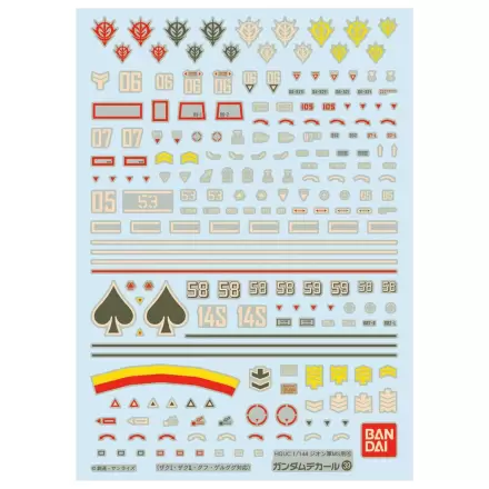 Water-slide obtlačky Gundam Decal 39 HGUC Zeon 4 súprava príslušenstva pre model produktová fotografia