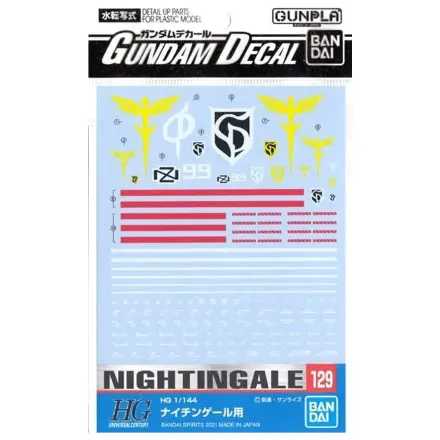 Gundam Gundam Decal 129 HG 1/144 model stavebnica Nightingale produktová fotografia
